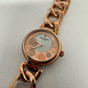 NWOT Akribos XXIV Women's Rose Gold Watch with Crystal Accents